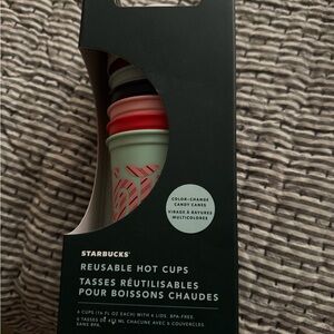 NWT/ NIB Starbucks Vibrant Reusable Hot Cups Set color changing candy canes 🎄